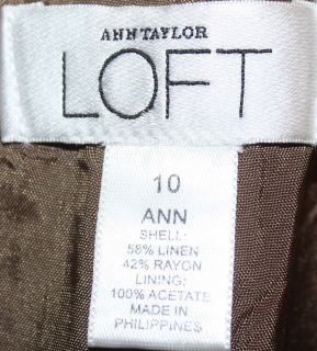 Ann Taylor Loft Ann Capris Sz 10 Womens Taupe Dress Pants Slacks 6U40