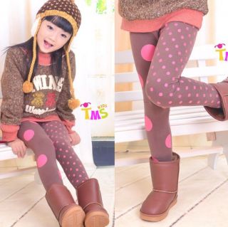 New Kids Clothing Cute Girls Classical Polka Dots Fashion Leggings AGES2 7Y