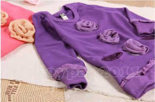 Kids Toddlers Girls Lovely Flower Long Sleeve Cotton Top Shirts Sz 2 7Years
