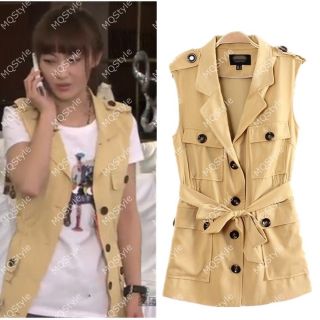 New Womens European Fashion Single Breasted Leopard Print Vest Coat Jacket B2646