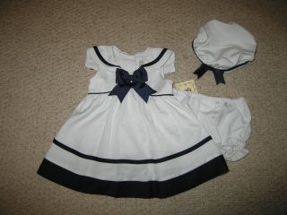 New "Nautical White" Sleeveless Dress Girls Clothes 6M Spring Summer Baby Sailor