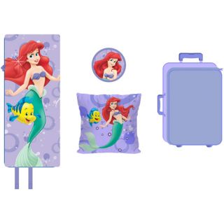 Disney Little Mermaid Ariel Kids Sleeping Bag Suitcase Pillow Light Set Luggage