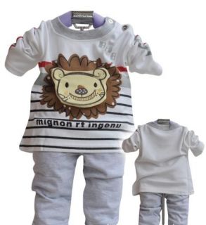 2 PC Baby Toddler Boy Lion Cotton Outfit L s Set 6 12 18 24 Months