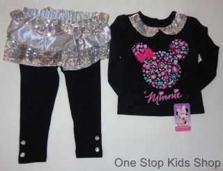 Minnie Mouse Girls 2T 3T 4T 5T Set Dress or Outfit Shirt Pants Skirt Disney