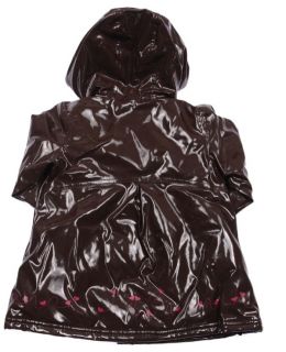 Tout Un Monde Baby Girls Raincoat Jacket Hooded Coat Sz 12M 1 2 Brown