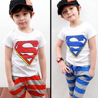 "Super" Pattern Shirts T Shirts Tops Boys Kids Baby Sportwear Clothing New 1 6Y
