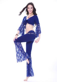 Wholesale  Belly Dance Costume Dancewear Outfit 2Pics Top Pants