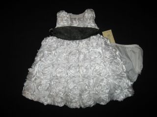 New "Pure White Roses" Dress Girls Baby Clothes 12M Spring Summer Boutique 2 PC