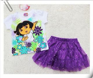 Girls Kids Dora SZ1 5Y Costume Summer Fancy Dress Tutu Skirt Outfit Clothes