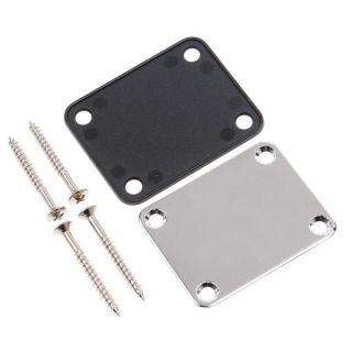 Chrome Neck Plate for Electric Guitar with One Rubbermat Four Mounting Screws
