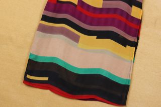 New Womens Fashion Crewneck Sleeveless Rainbow Stripe Print Long Dress B2170