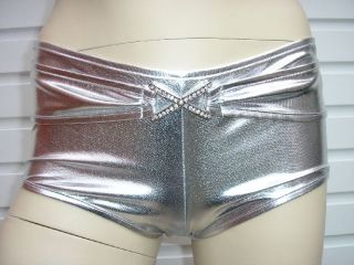Womens Ladies Sexy Party Clubwear Clubbing Low Rise Metallic Hotpants Shorts