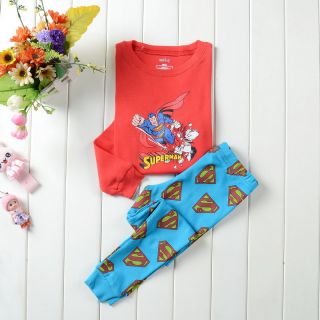 Kids Girls Boys Superhero Spiderman Pattern Pajamas Playsuit Outfits Size 2 7 Y
