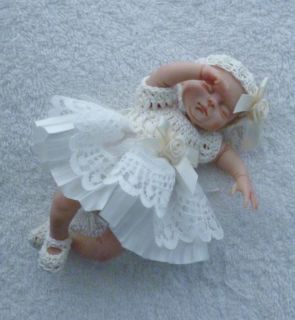 Crochet and Lace Dolls Clothes to Fit 5 5 5" OOAK Sculpt Baby