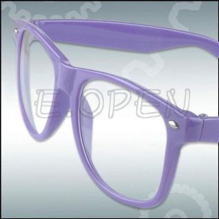 Classic Unisex Clear Lens Geek Nerd Glasses Wayfarer Style Eyeglasses Many Color