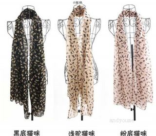 Top Quality Women Stylish Soft Chiffon Scarf Wrap Shawl Stole Dot Leopard Print