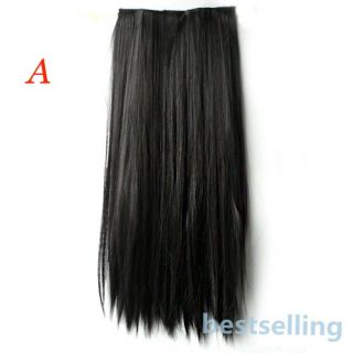 Women Long Straight Hair One Piece 5 Clips in Hair Extensions Full Head Top