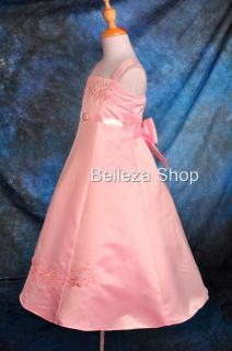 Pink Flower Girls Party Pageant Dress Size 5 6 DP39BB