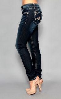New Womens Miss Me Jeans Denim Brand Sequins M Skinny 31