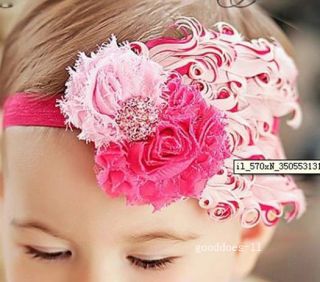 Baby Flower Headband Christmas Hair Band Baby Feather Hair Accessories New 0282D