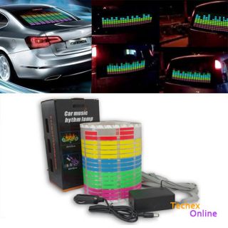Sound Music Activate Sensor Multi Color LED Light Equalizer Glow Car Sticker 18"
