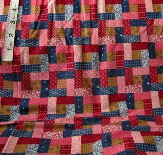 4yd Mauve Pink Blue Brown Calico Print Sqs Cotton Fabric Apparel Sewing Cranston