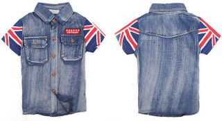 New Casual Boys Top Kids Fashion Denim Short Sleeve Jacket 2 7Y Clothes BC015