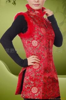 Chinese Women's Winter Cotton Waistcoat Vests Red Sz M L XL 2XL 3XL 4XL