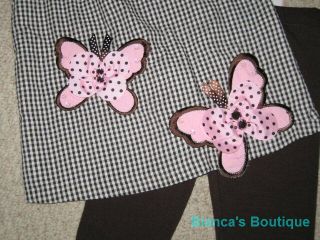New "Mocha Butterfly Duo" Capri Pants Girls 3T Spring Summer Toddler Clothes