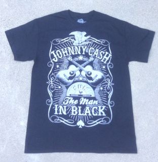 Johnny Cash The Man in Black Concert Black Tee Shirt New