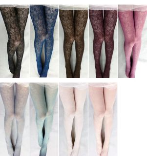 Sexy Vintage Women Lace Pattern Fishnet Hollow Flower Pantyhose Tights
