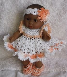 Crocheted Outfit for 5" Berenguer OOAK Reborn Baby Doll Handmade