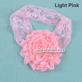 Baby Cute Infant Hot Peal Flower Hair Bands Lace Soft Headband 3 Colors New B98B