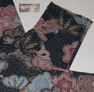 Japanese Long Black Floral Fingerless Gloves Nagomi Kimono Flowers Mesh New