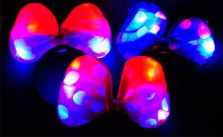Minnie Mouse Light Up Headband Polka Dot Blinking LED Flashing Rave Costume