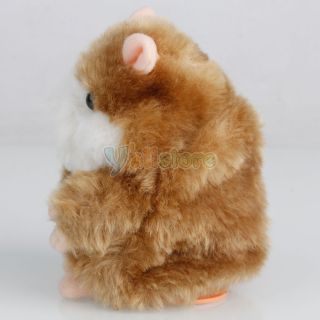 Lovely Speaker Toy Pet Talking Record Electronic Hamster Doll Plush Kids Brown
