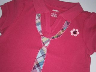 Girls Gymboree Smart Sweet Shirt Pink Polo Applique Tie 3 4 7 8 10 T Knit