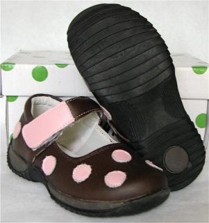 Pipsqueaks Pippytoes Brown Pink Dot Mary Janes 6 New