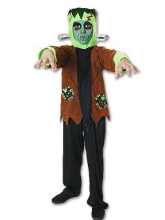 Frankenstein Kids Boys Monster Halloween Fancy Dress Child Costume Age 7 12