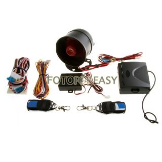1 Way Car Alarm Protection Security Keyless Entry Siren System 2 Remote Control