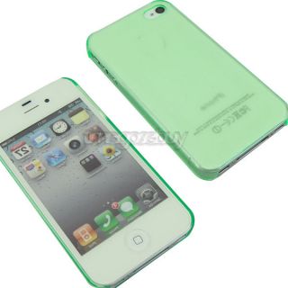 Hot Green Clear Hard Ultra Thin Light Skin Protector Cover Case for iPhone 4 4S
