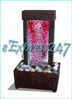 NEW Cracked Glass Light Show LED Indoor Fountain Tabletop