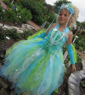 Girls Custom Halloween Sea Princess Tutu Costume Set