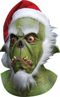 Grinch Green Santa Latex Adult Mask Costume Theme Party Christmas Halloween