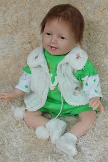 Handmade Vinyl Silicone Reborn Baby Dolls Lifelike Doll Smile Baby Toys New Gift
