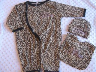 Baby Infants Girls Clothes Leopard Diva Print Frilly Vest Tulle Hat Bib Outfit