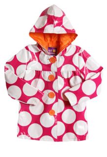 Pink Platinum Little Girls Pink White Orange Polka Dot Hooded Raincoat Jacket