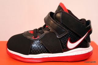Nike Lebron 8 VIII TD Toddler 415239 001 Black White Red Sizes 4c 8c