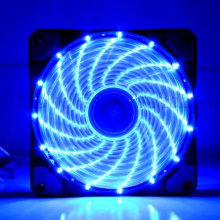 New Ultra Bright 120mm Acrylic Fan Dazzling Blue LED Computer PC Cooling Silent