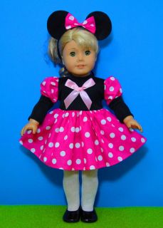 Disney Minnie Mouse Halloween Costume for American Girl or Other 18 inch Doll